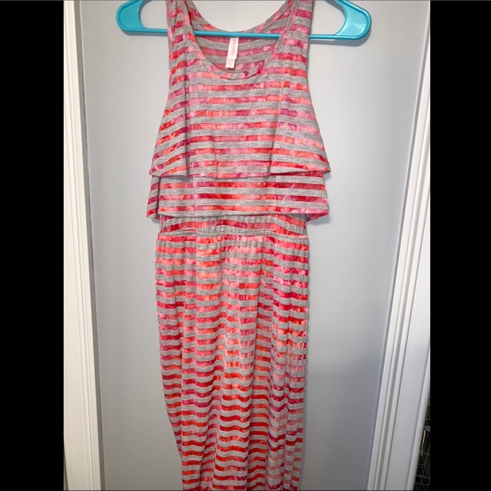 GREY & PINK MAXI DRESS